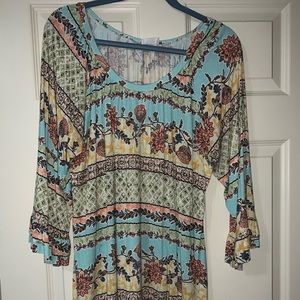 Plus Size Spring Print Tunic